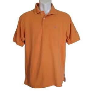 Izod Orange Short Sleeve Polo Cotton Shirt Top Size Men's Medium